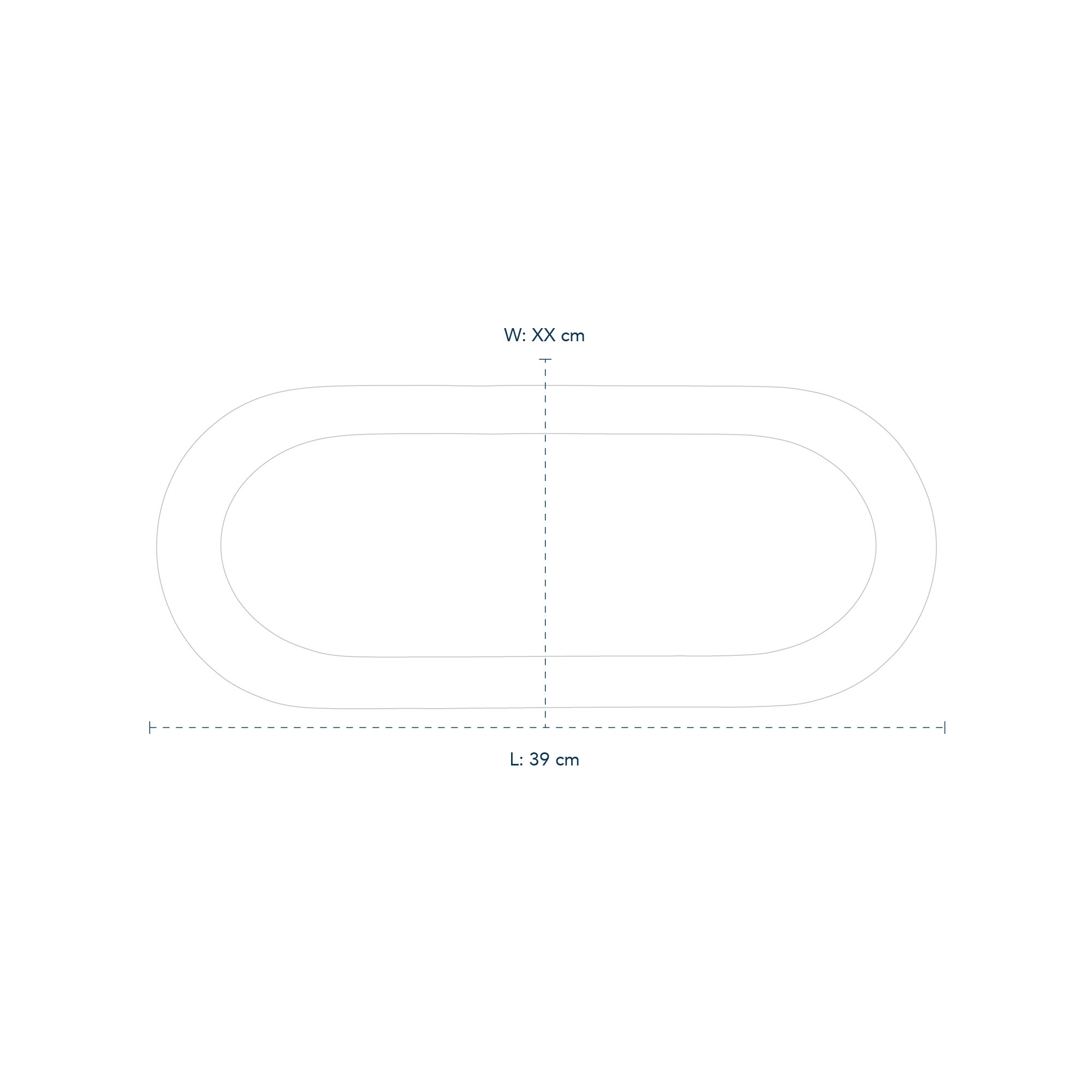 Line Drawing of Star Fluted Dish Oval 39cm